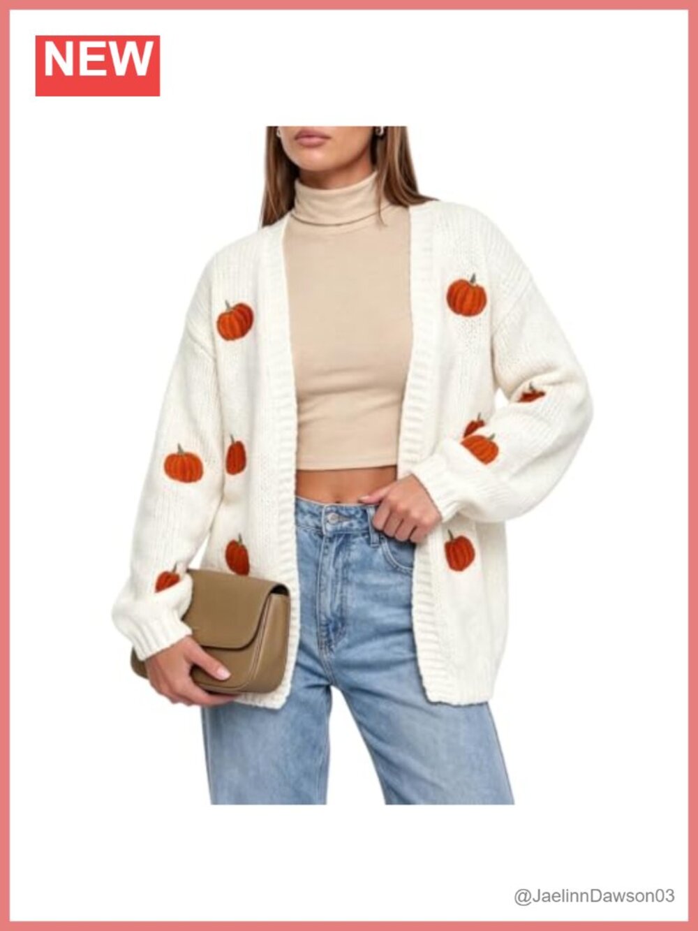 Halloween Pumpkin Knit Cardigan Long Sleeve Open Front Sweater